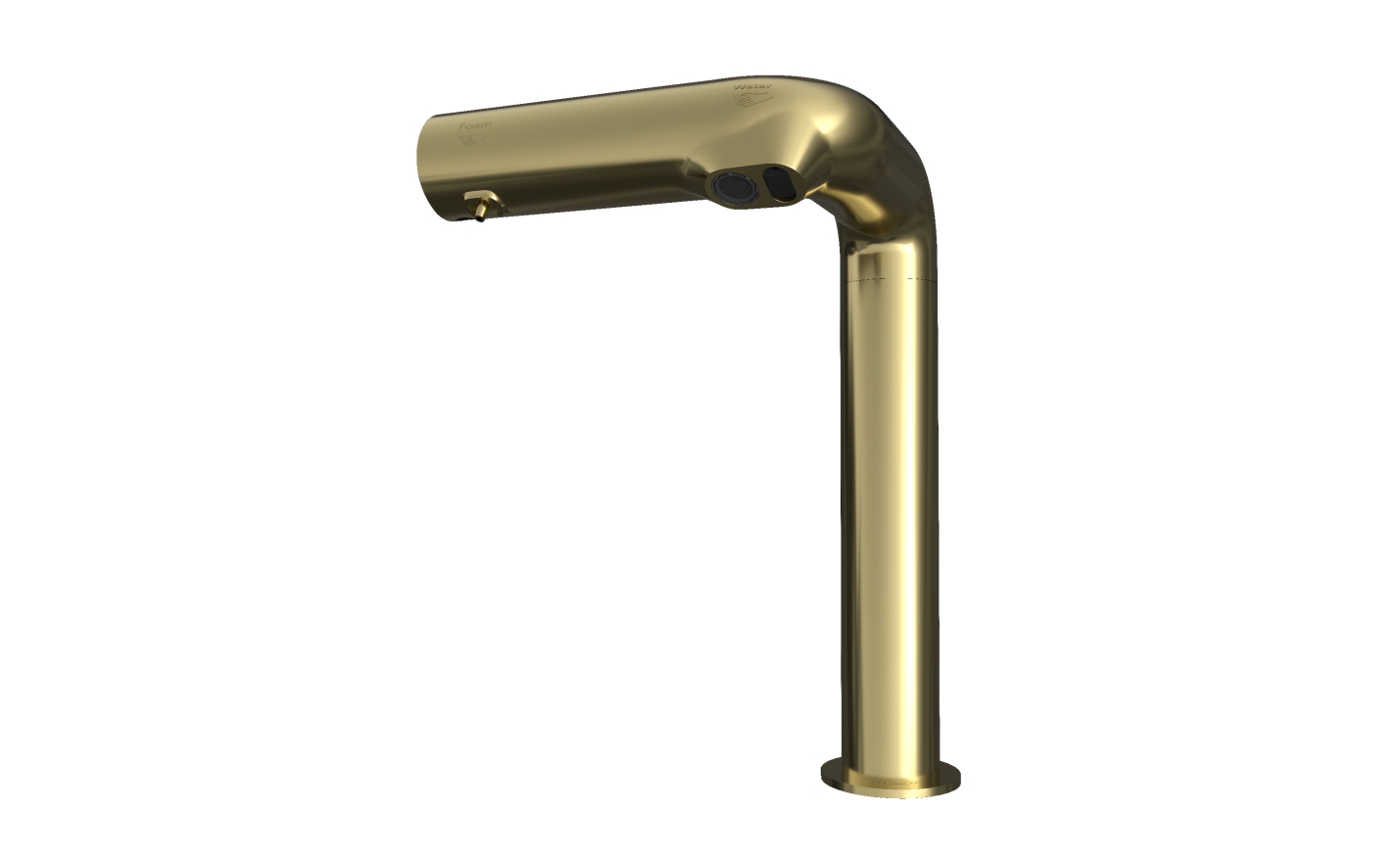 Touchless 2-in-1 sensor tap with soap dispenser in Champaign gold for hygienic hand washing